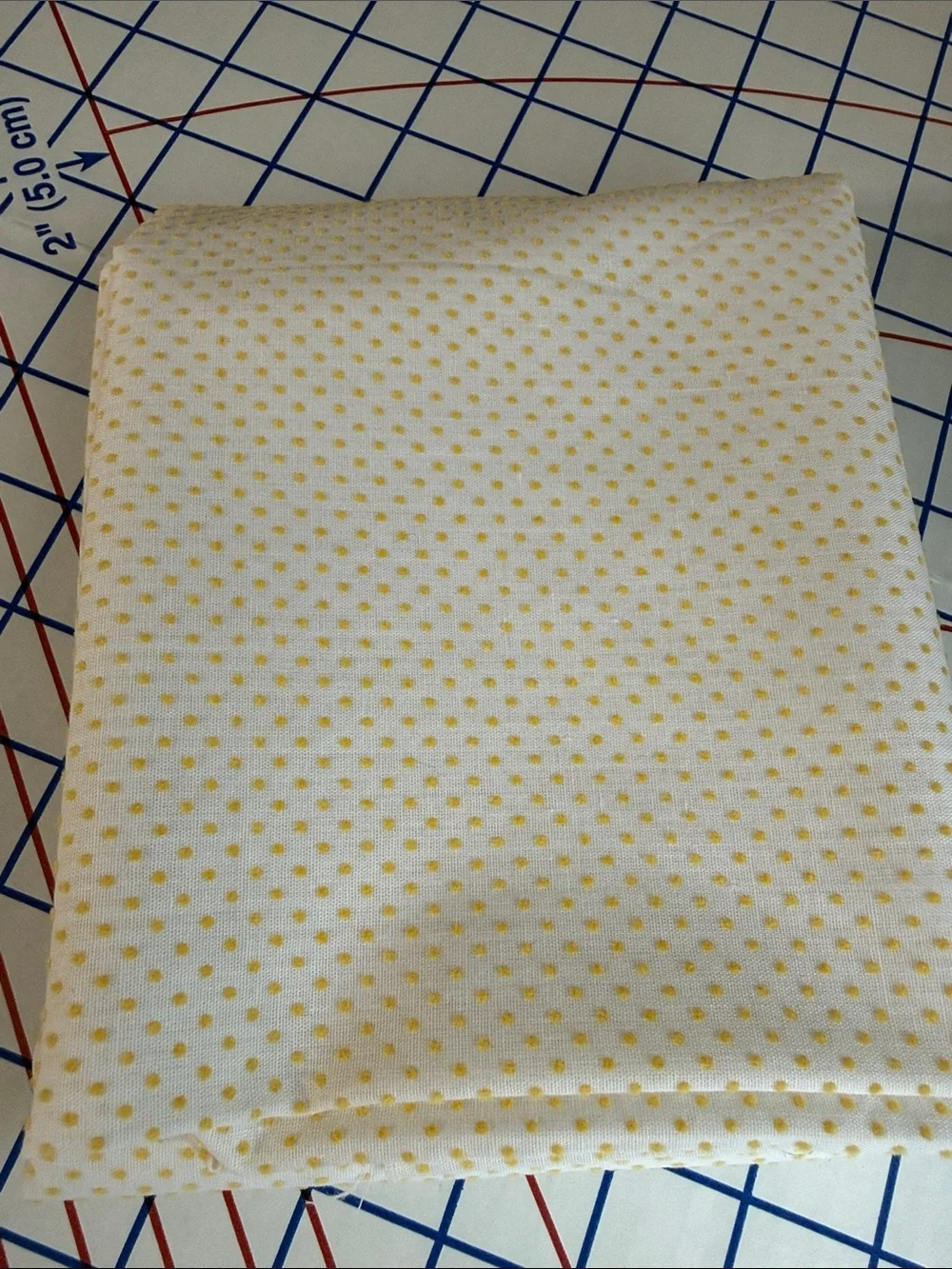 Vintage Yellow Polka Dot Fabric 1+ Yard 44” Tiny Dot Quilt Apparel Craft